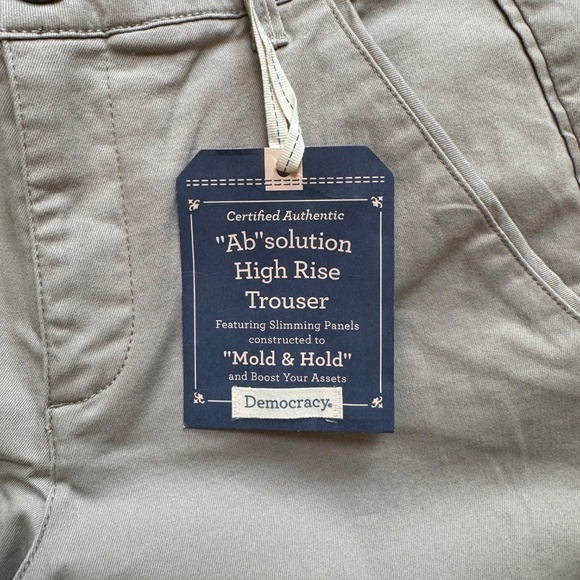 Democracy Khaki Ab Solution High Rise Trouser Size 4 NWT - Picture 4 of 5